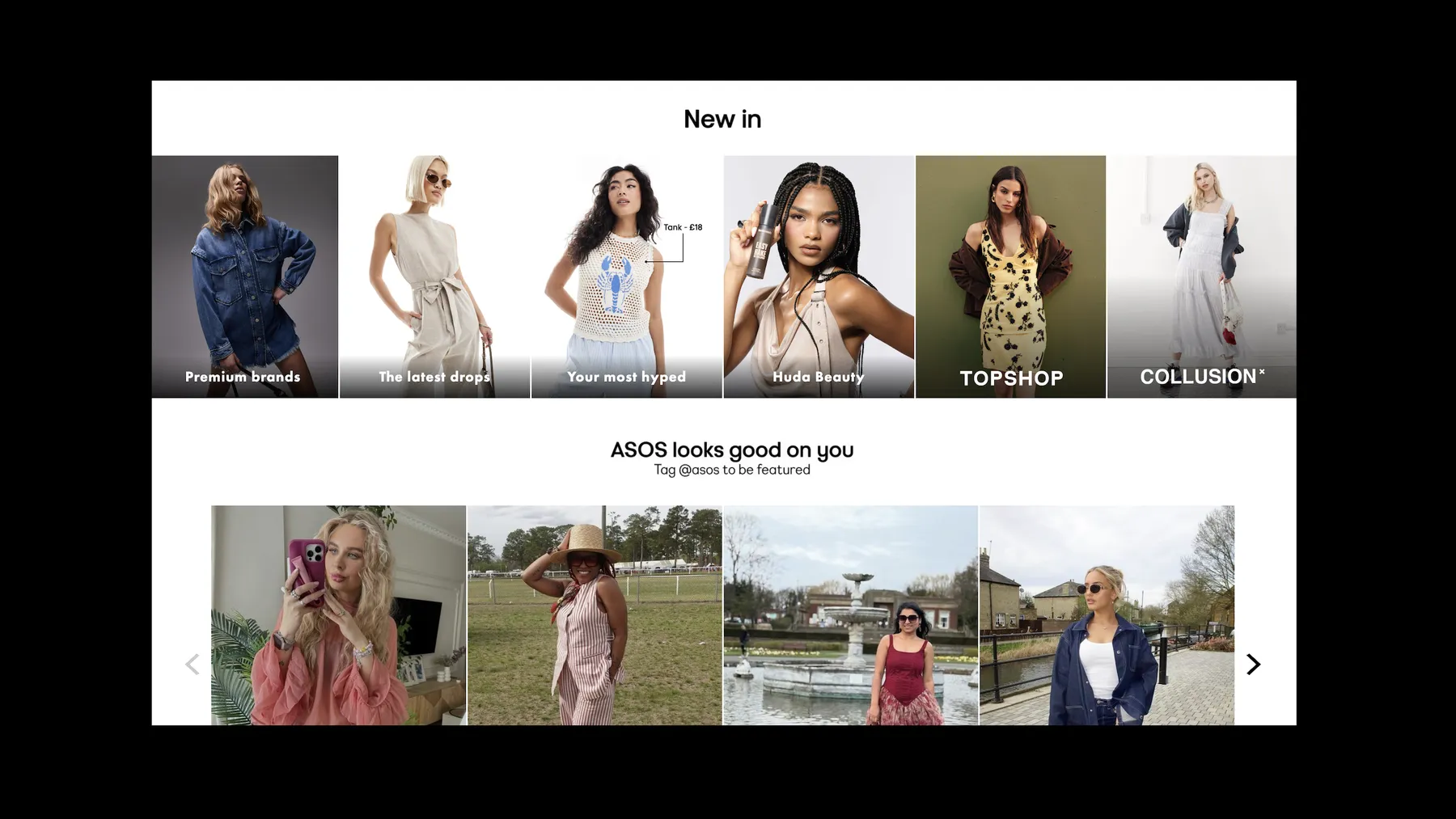 ASOS screenshot new in